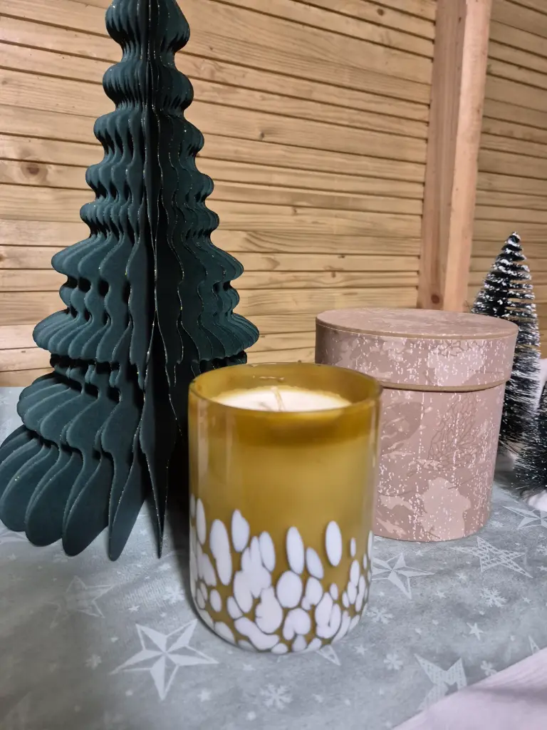 Photophore marbré - Macaron vanillé